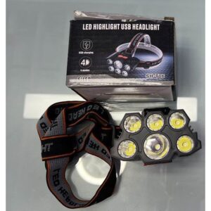 פנס ראש 6 לדים + USB