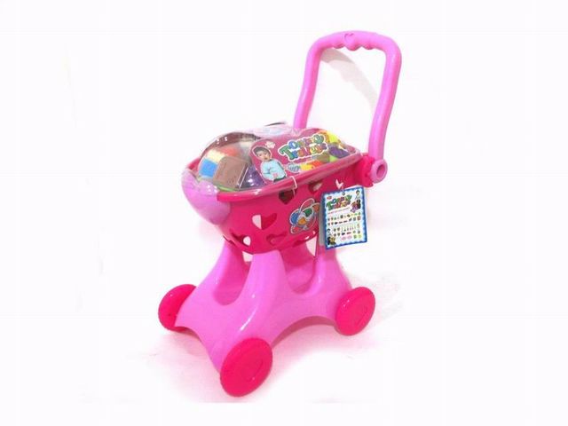 עגלת קניות +מצרכים(ידיד מתכווננת)דגם9966-2