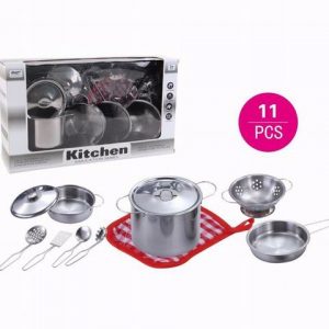 סט כלי מטבח – מתכת  ( דמוי נירוסטה) – 11 חלקים