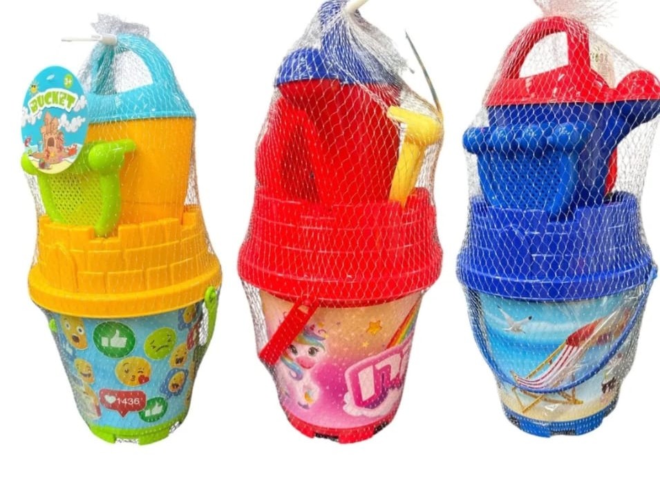 סט דלי ענק מצוייר 6 חלקים (משפך עומד)